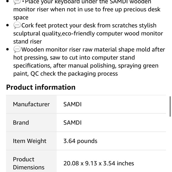 ๐ Monitor ๐ฅ Stand white birch ๐ณ color - Picture 8 of 8